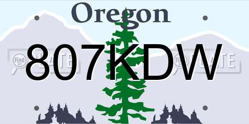 807KDW Oregon License Plate