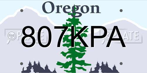 807KPA Oregon License Plate
