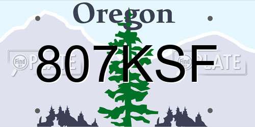 807KSF Oregon License Plate