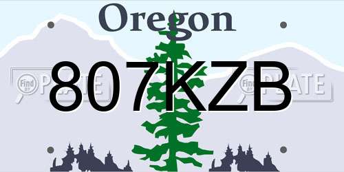 807KZB Oregon License Plate