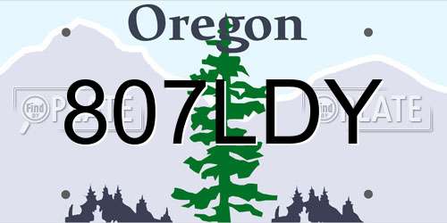 807LDY Oregon License Plate