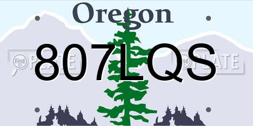 807LQS Oregon License Plate