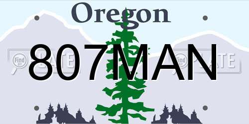 807MAN Oregon License Plate