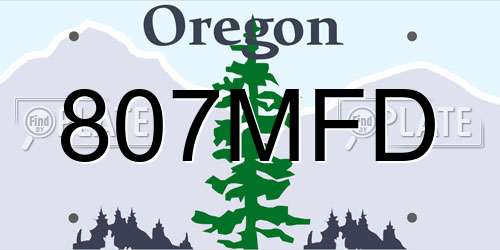 807MFD Oregon License Plate