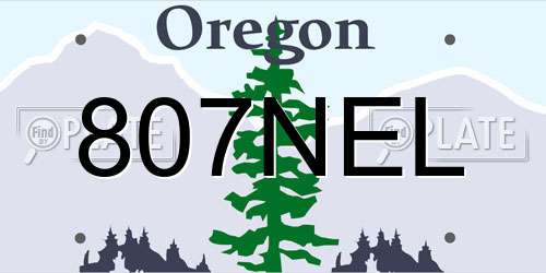 807NEL Oregon License Plate
