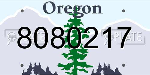 8080217 Oregon License Plate