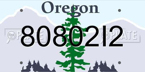 80802I2 Oregon License Plate