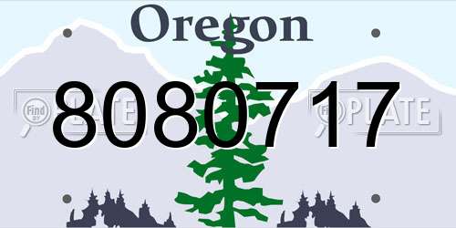 8080717 Oregon License Plate