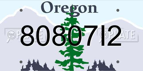 80807I2 Oregon License Plate