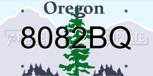 8082BQ Oregon License Plate