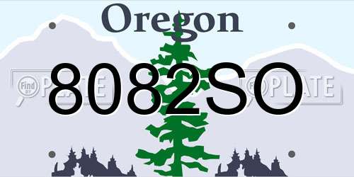 8082SO Oregon License Plate