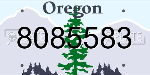 8085583 Oregon License Plate
