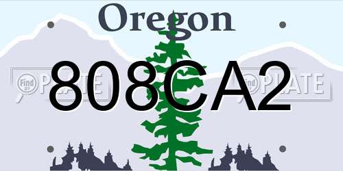808CA2 Oregon License Plate