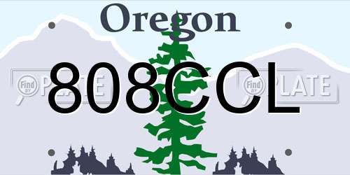 808CCL Oregon License Plate