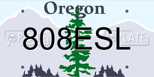808ESL Oregon License Plate