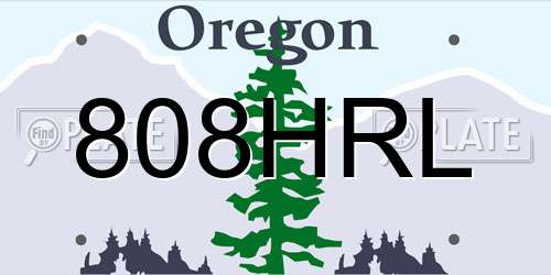 808HRL Oregon License Plate