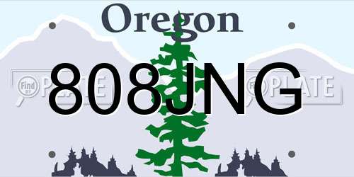 808JNG Oregon License Plate