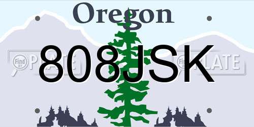 808JSK Oregon License Plate