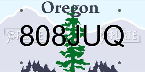 808JUQ Oregon License Plate