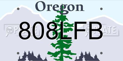 808LFB Oregon License Plate