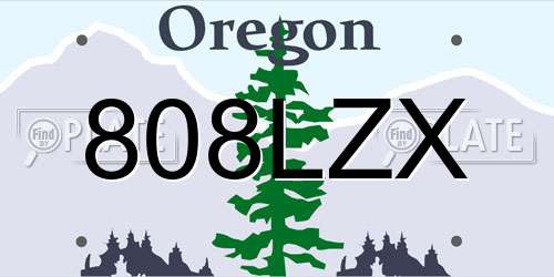 808LZX Oregon License Plate
