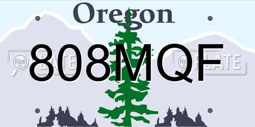 808MQF Oregon License Plate