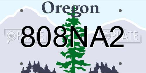 808NA2 Oregon License Plate