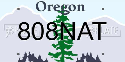 808NAT Oregon License Plate