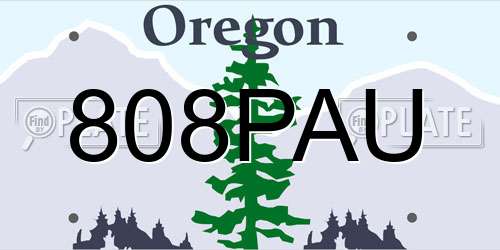 808PAU Oregon License Plate