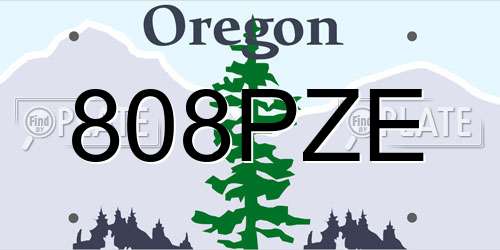 808PZE Oregon License Plate