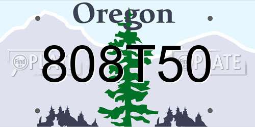 808T50 Oregon License Plate