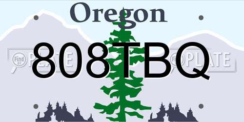 808TBQ Oregon License Plate