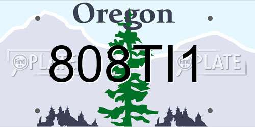 808TI1 Oregon License Plate