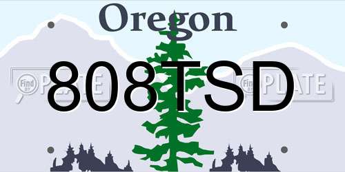 808TSD Oregon License Plate
