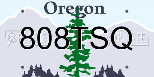 808TSQ Oregon License Plate