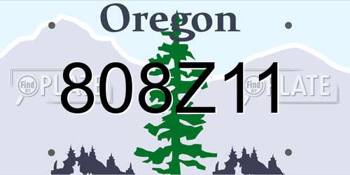 808Z11 Oregon License Plate