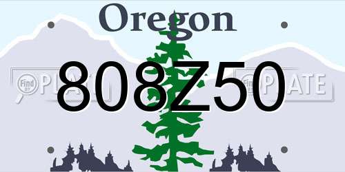 808Z50 Oregon License Plate