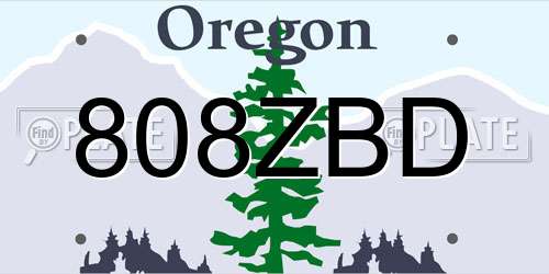 808ZBD Oregon License Plate