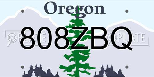 808ZBQ Oregon License Plate