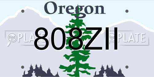 808ZII Oregon License Plate