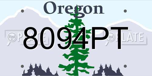 8094PT Oregon License Plate