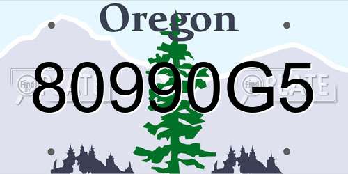80990G5 Oregon License Plate
