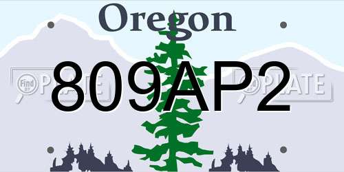 809AP2 Oregon License Plate