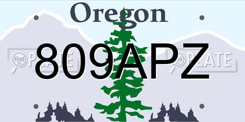 809APZ Oregon License Plate