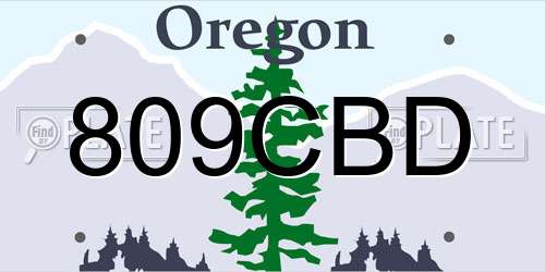 809CBD Oregon License Plate