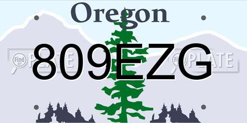 809EZG Oregon License Plate