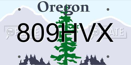 809HVX Oregon License Plate