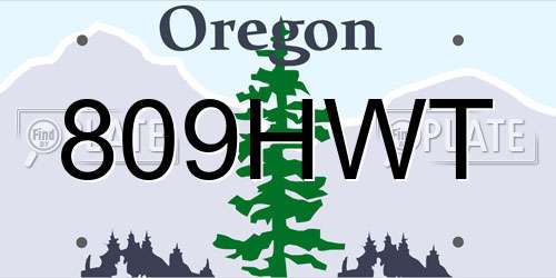809HWT Oregon License Plate