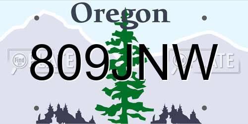 809JNW Oregon License Plate