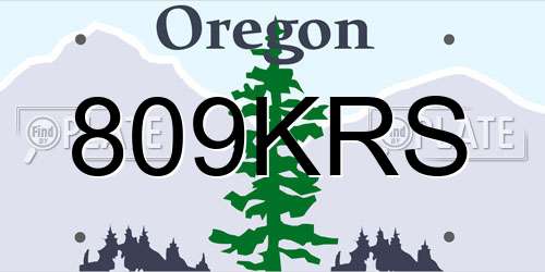 809KRS Oregon License Plate